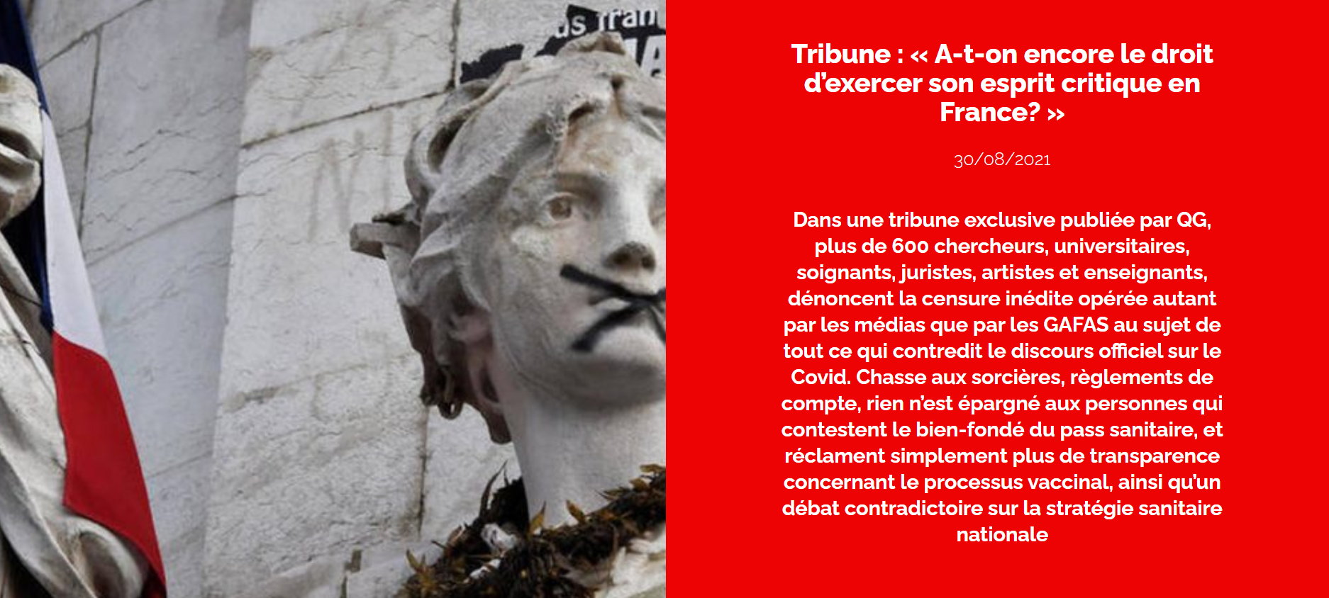 A-t-on encore le droit d’exercer son esprit critique en France ? Refusons la confiscation  de tout débat !