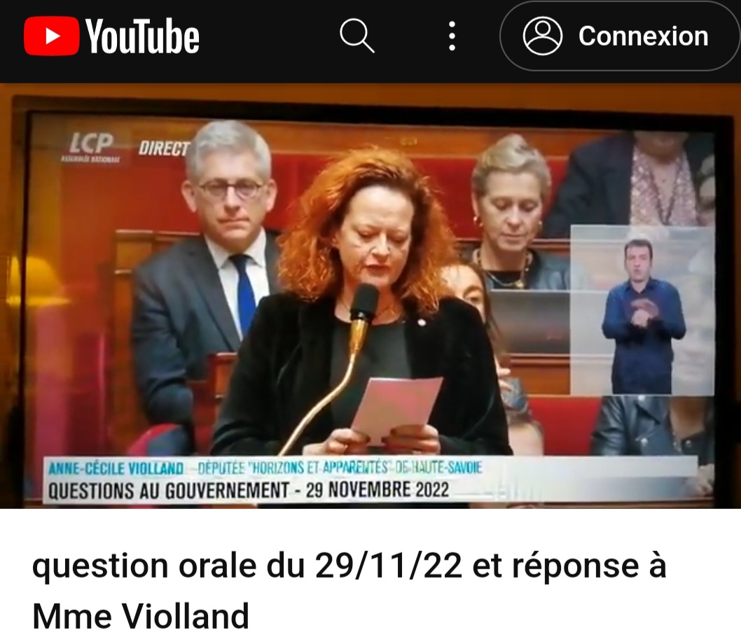 Une question orale de Mme Violland, députée, en faveur des covids longs ce 29/11/2022