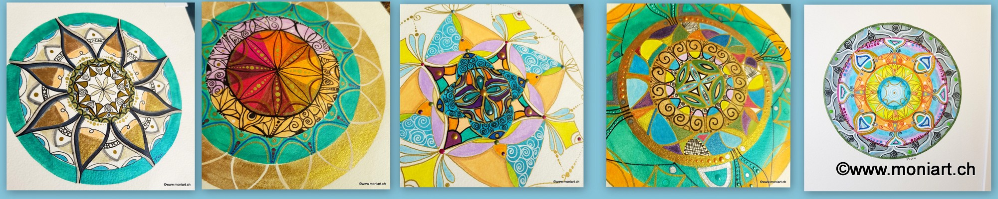 Moni's Mandala / Mandalastyle Welt, auf Papier und Leinwand