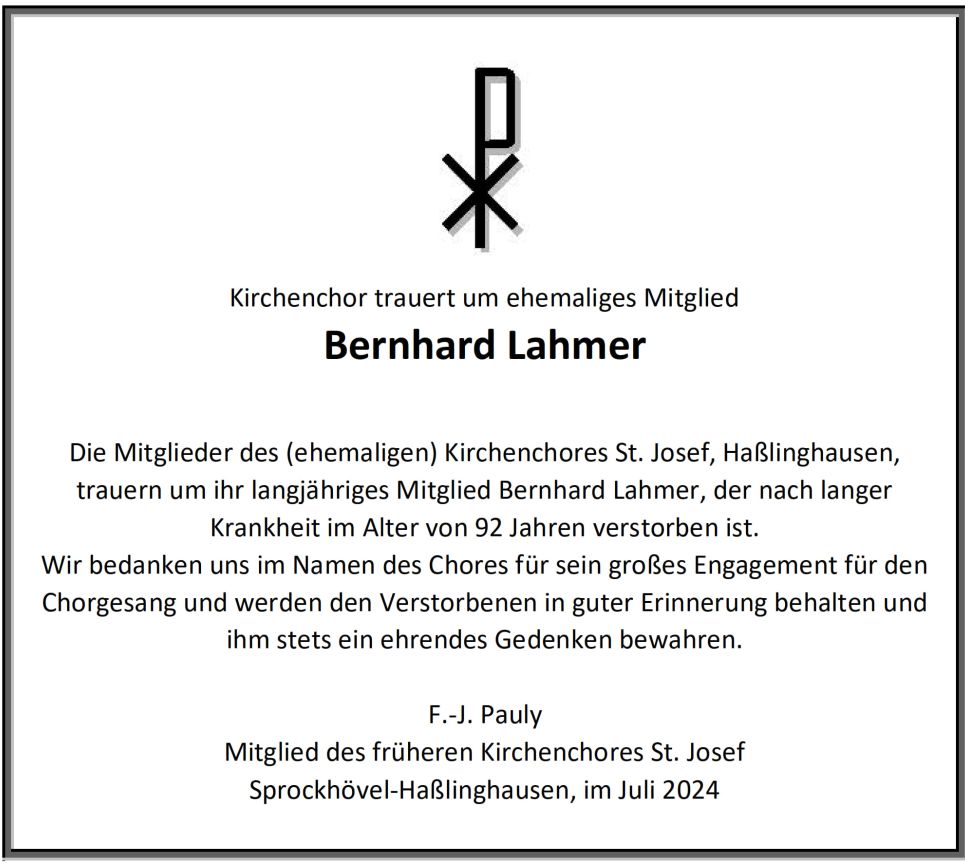 Nachruf B. Lahmer