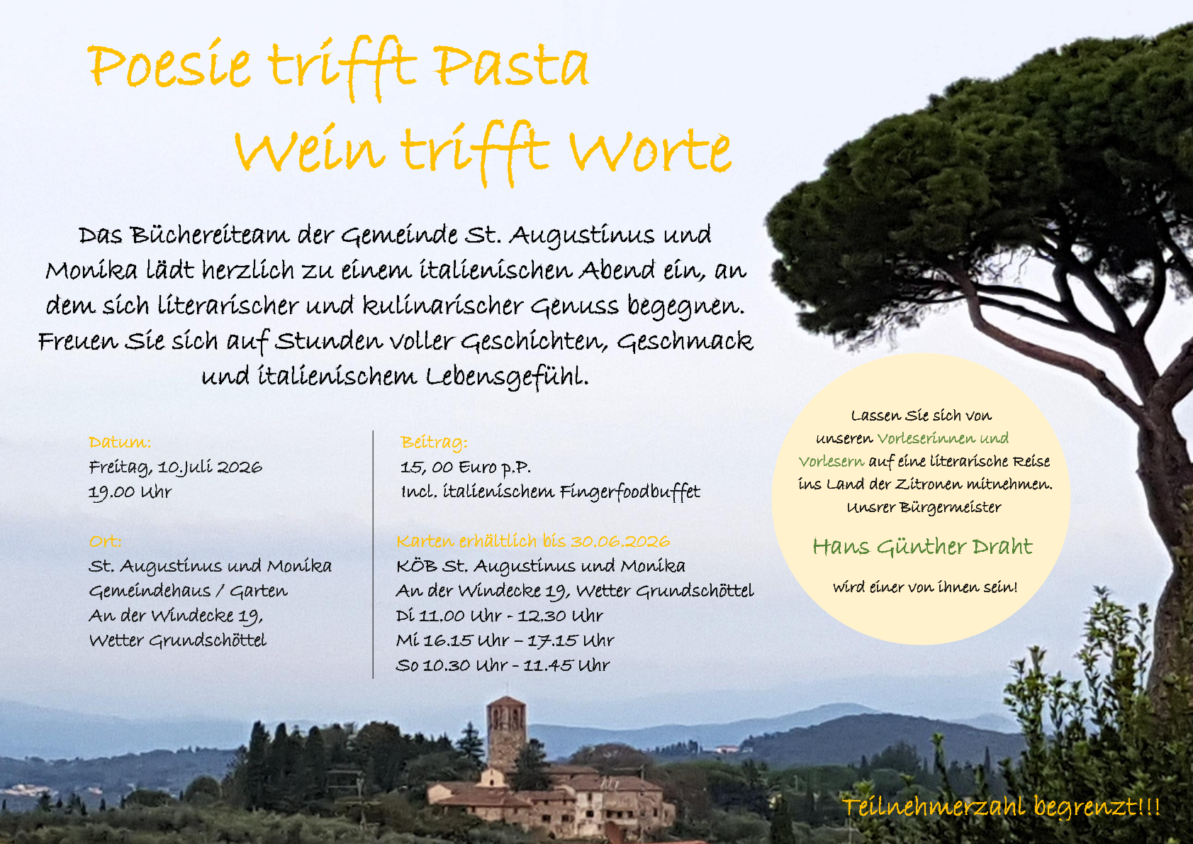 Poesie trifft Pasta * Wein trifft Worte