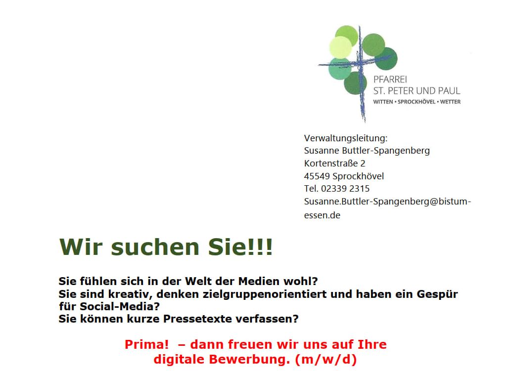 Stellenausschreibung Pressearbeit