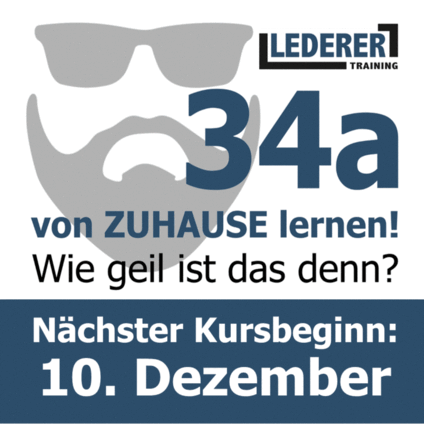 34a von ZUHAUSE lernen! Wie geil ist das denn? (34a ONLINE Sachkunde Vorbereitungs-Kurs) Nächster Kursbeginn: 10. Dezember 2025