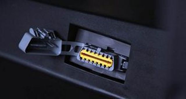 OBD-2 connector for diagnosis - it should be connected to the adapter