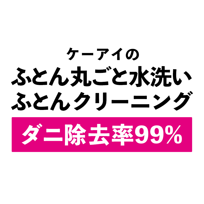 ふとん丸ごと水洗いふとんクリーニング、ダニ除去率99%