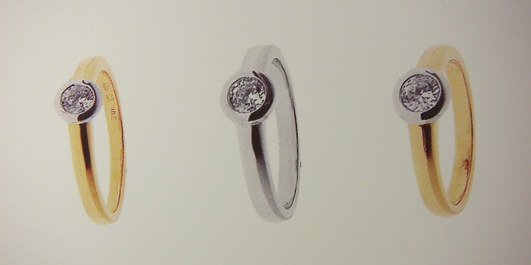 Ring, Gelb- und Weissgold 750, mit Zargen-Fassung