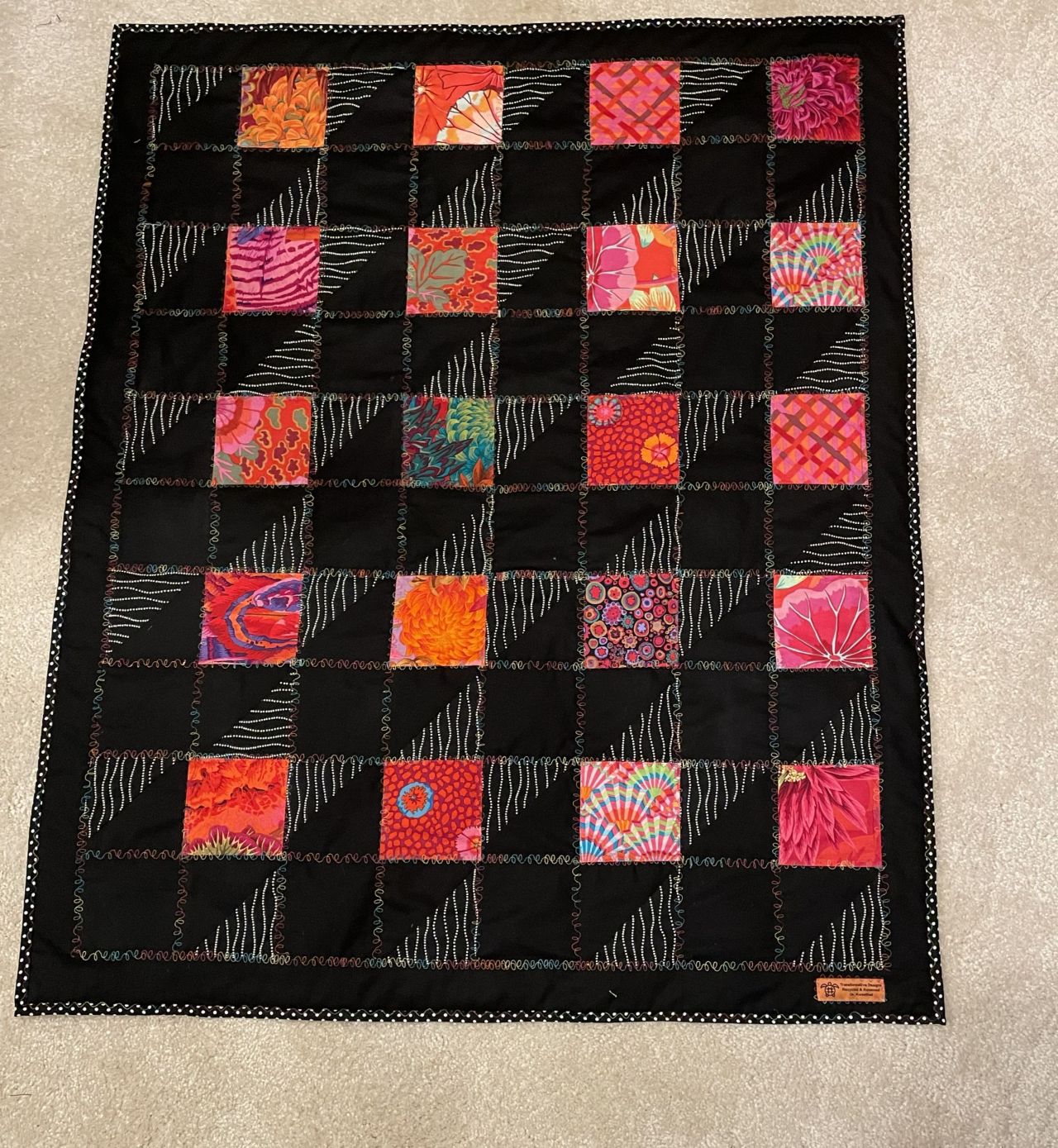 3D blocks, red & black