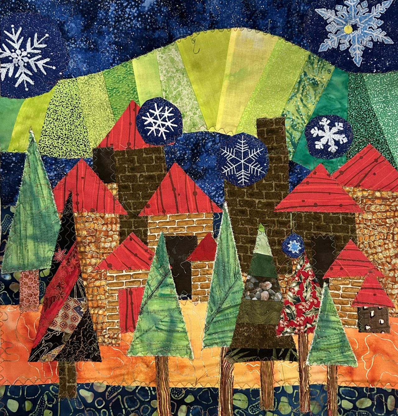 Aurora Village with Snow