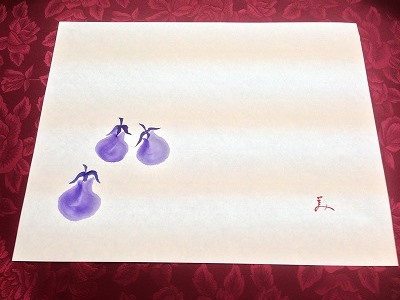 愛らしいナス!やはり愛らしいEさんの絵だと思いました(^^♪