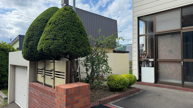オンコ、ツゲ、シャクナゲ、アジサイ、ツツジなどの剪定と草刈り