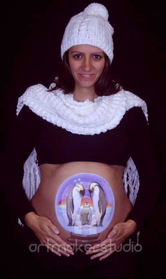 BELLY PAINT ARTMAKERSTUDIO Madrid- Pingüinos