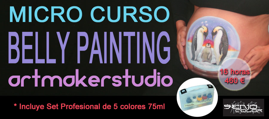 Micro Curso Belly Painting, Micro Curso Pintura corporal para embarazadas, Curso Body Painting Premamá, Curso Pintar Barriguitas Embarazadas