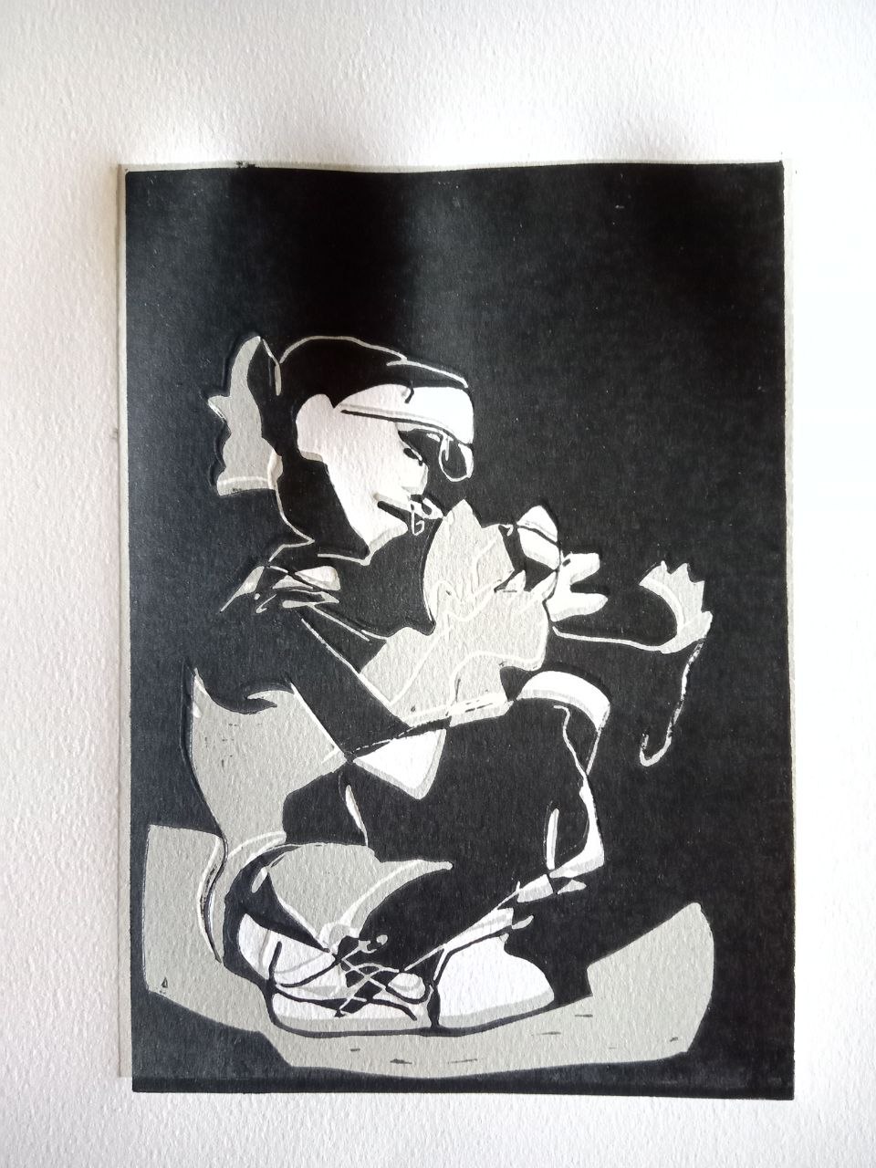 manon, 2024, 15 x 21cm, linoldruck