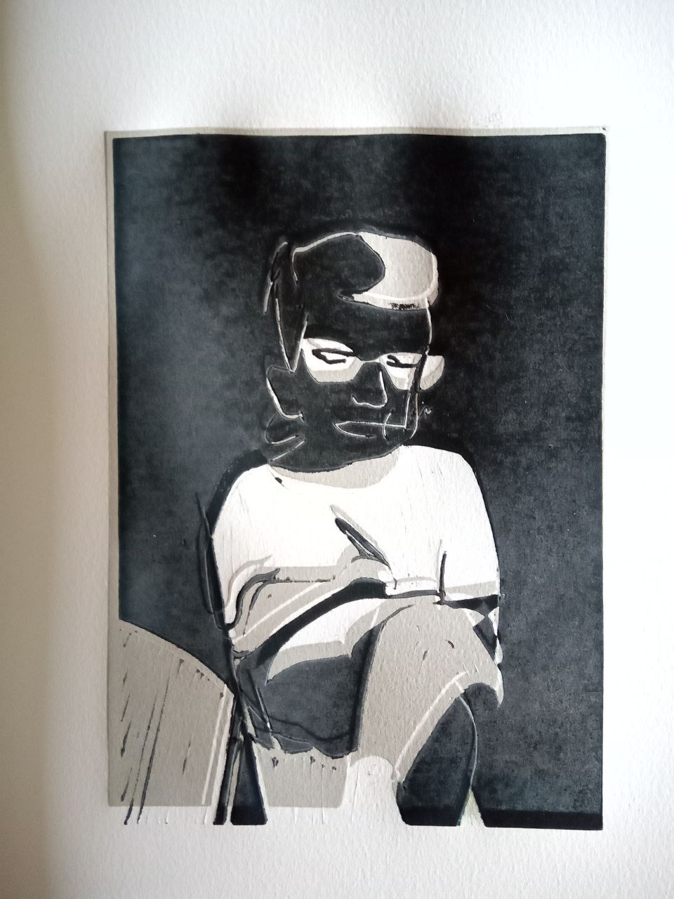 irina, 2024, 15 x 21cm, linoldruck