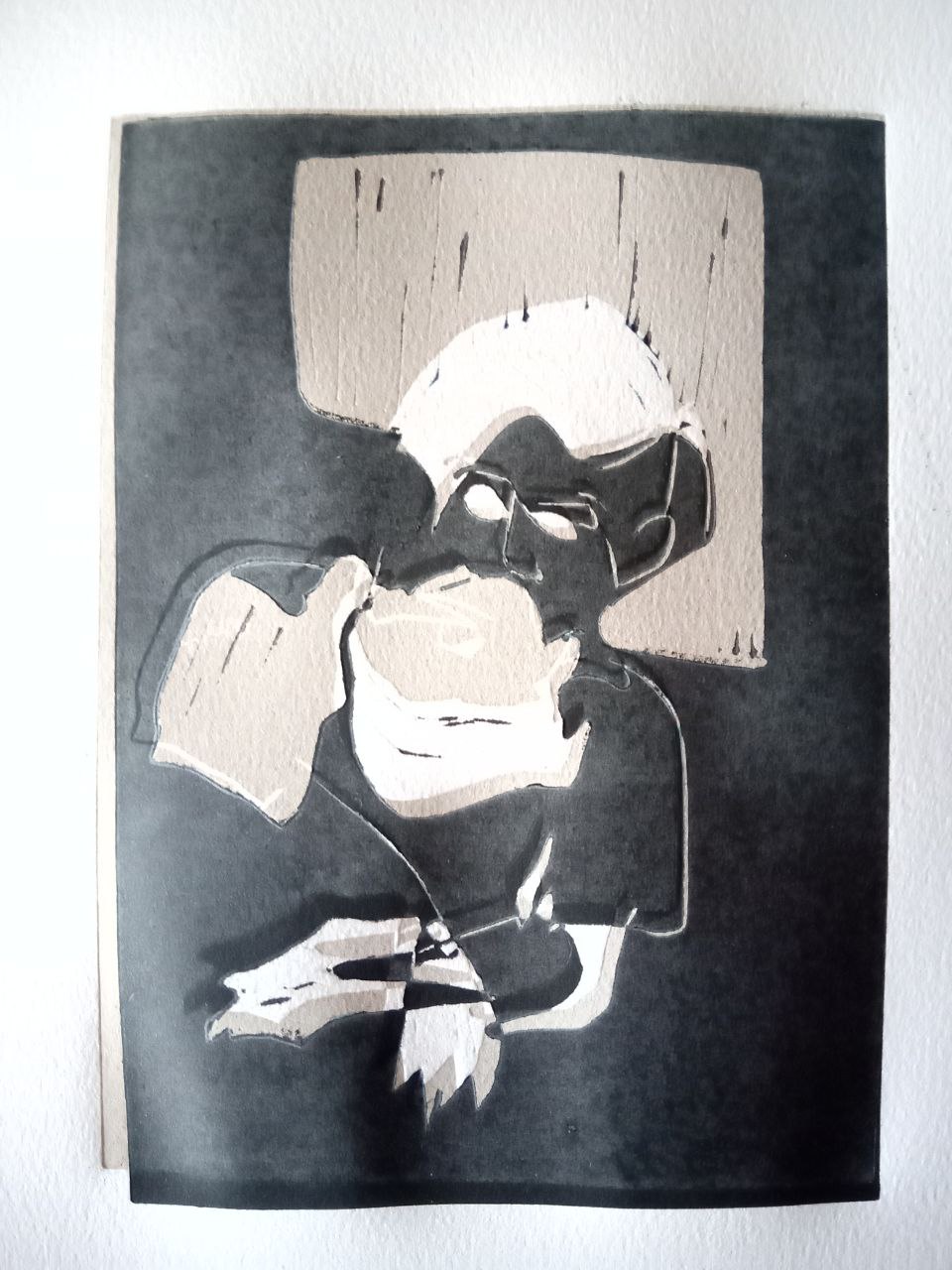 daniel, 2024, 15 x 21cm, linoldruck