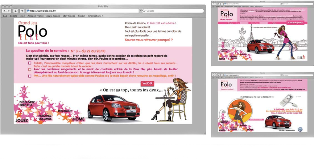 Conception et webrédaction mini-site VW Polo Elle