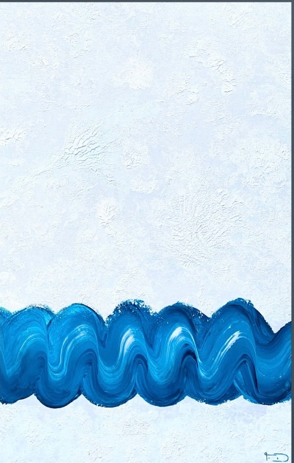 Françoise DAGORN," Au delà du blanchissement",Acrylique sur toile,100 x 50 cm, 1800€