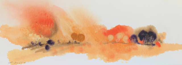 H.DULUC,"Pioggia autunnale II", Huile sur toile, 30/80,300€