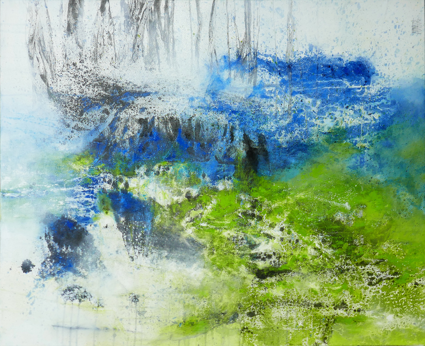 Raymond ATTANASIO, "20 AVRIL 2023", huile sur toile,60X60 cm, 600€