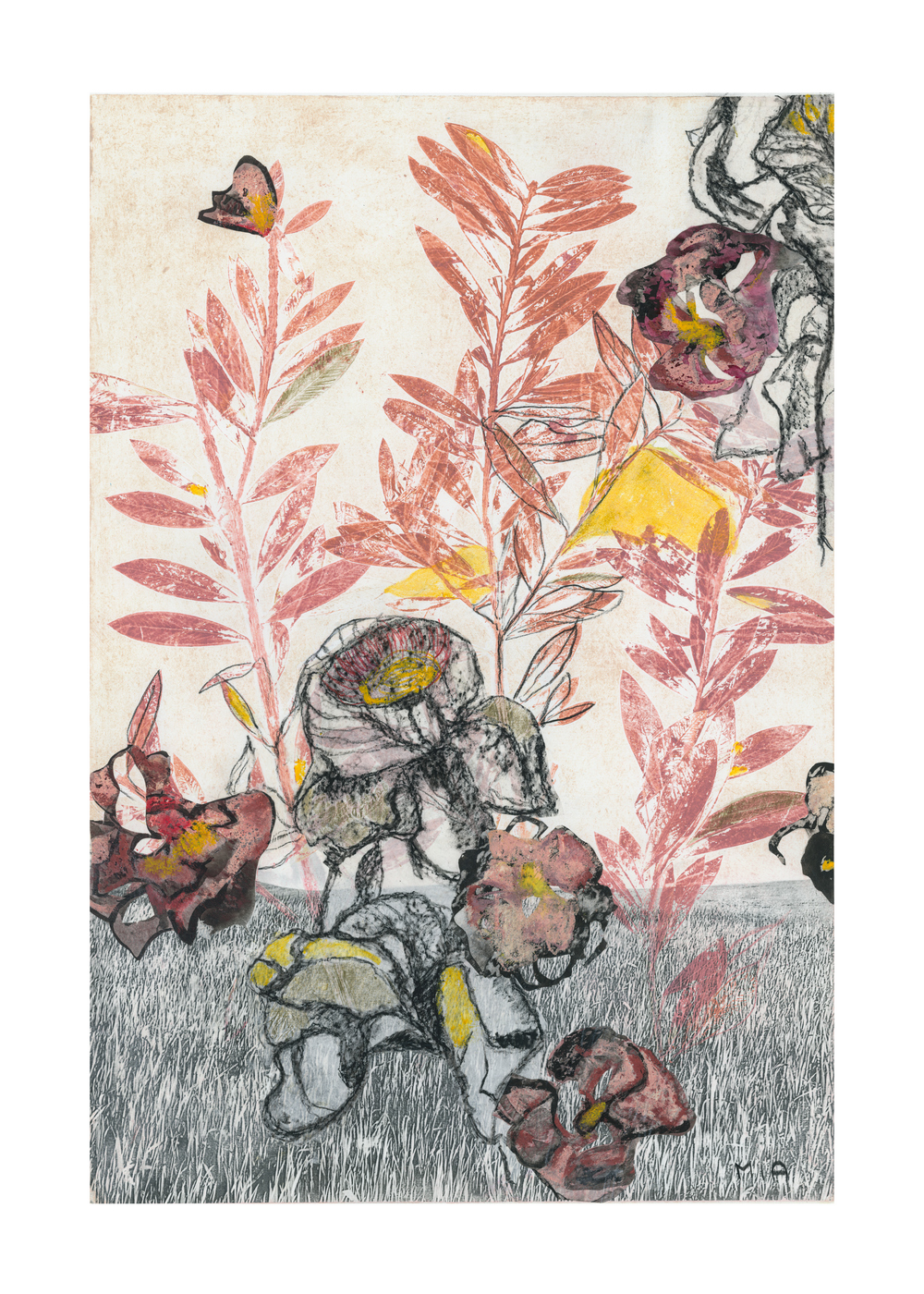 MIA, "Herbe folle 1", Tirage numérique en 10 exemplaires de monotype,50x70cm, 150 €