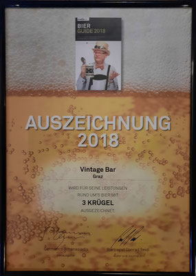 Auszeichnung im Bierguide 2018
