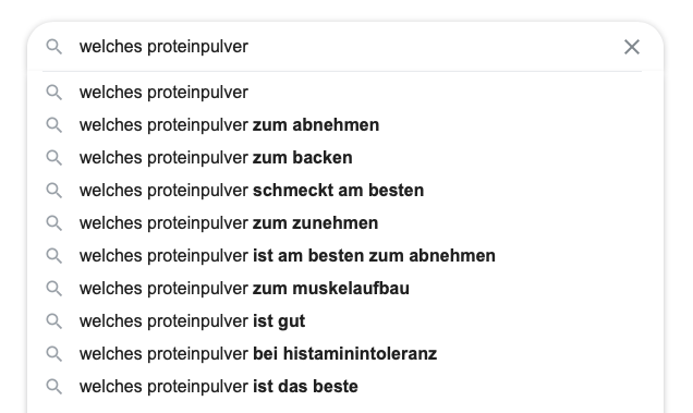 Google Suggest für Content Ideen