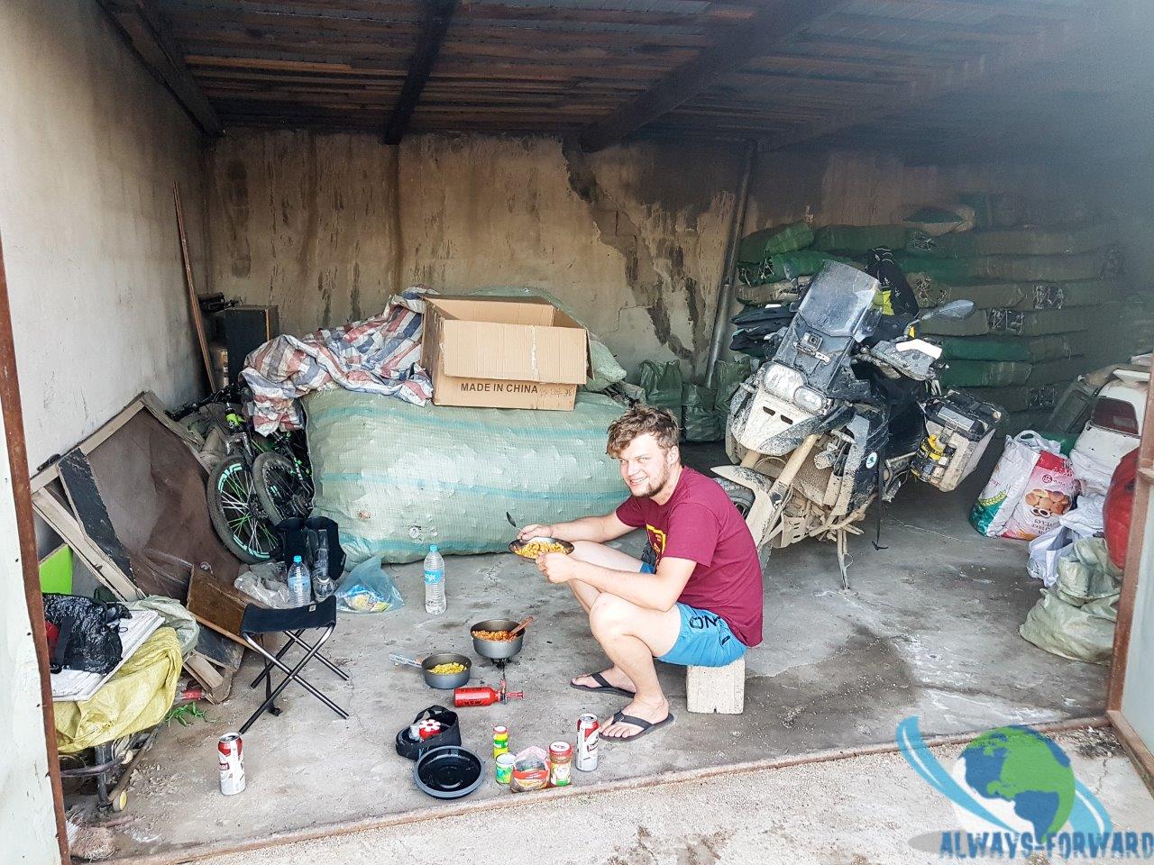 kochen in der Garage