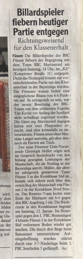 Spieltag Füssen 1
