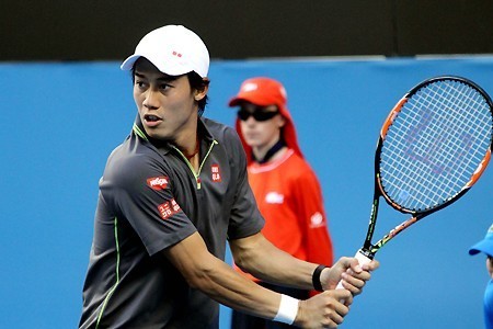 Kei Nishikori 2015 Australian Open Gray Polo Shirt