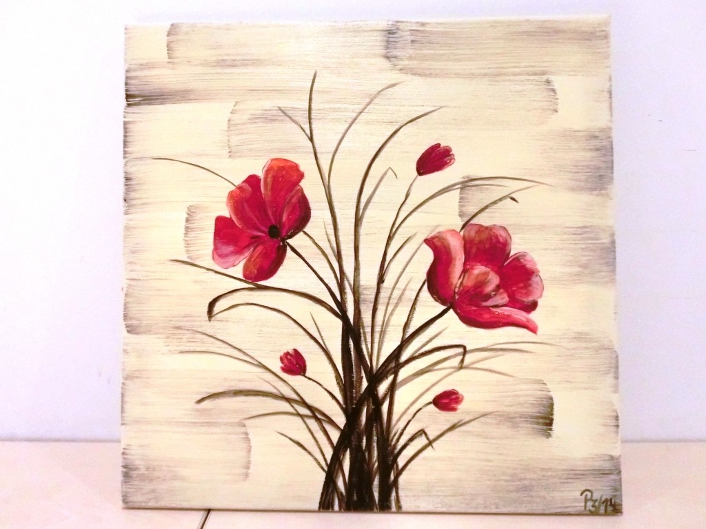 Fantasieblumen - Acryl auf Leinwand 