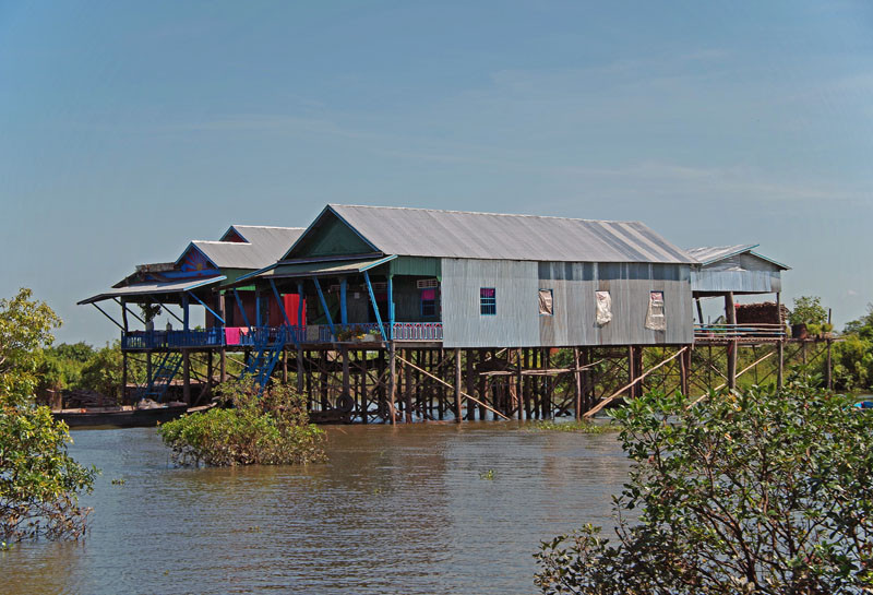 Bootsfahrt auf dem Tonle-Sap-See, Dorf Kampong Kleang
