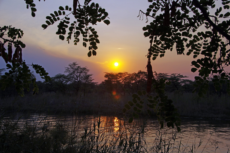 Sonnenuntergang am Kwando