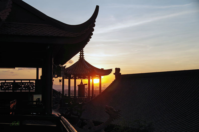 Sonnenuntergang am Mekong