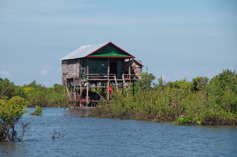 Bootsfahrt auf dem Tonle-Sap-See, Dorf Kampong Kleang