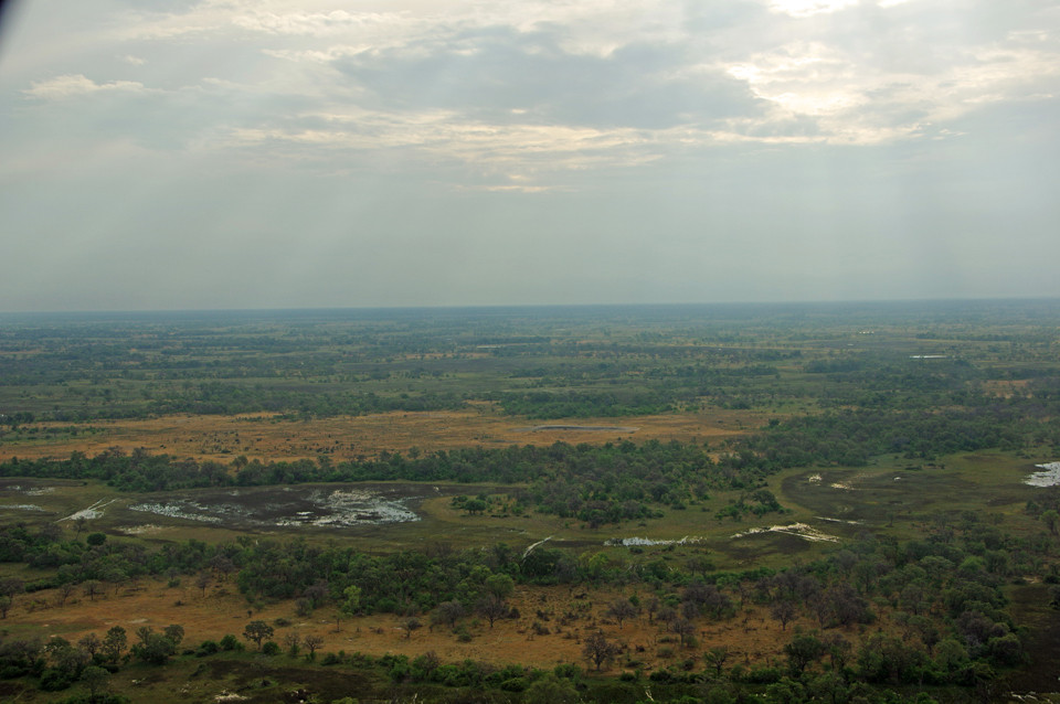 Okavango-Delta aus der Luft gesehen