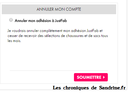 Justfaux pas, l'abonnement caché de Justfab - Les chroniques de Sandrine.fr
