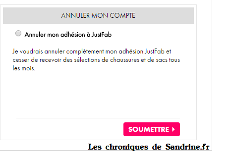  Justfaux pas, l'abonnement caché de Justfab - Les chroniques de Sandrine.fr