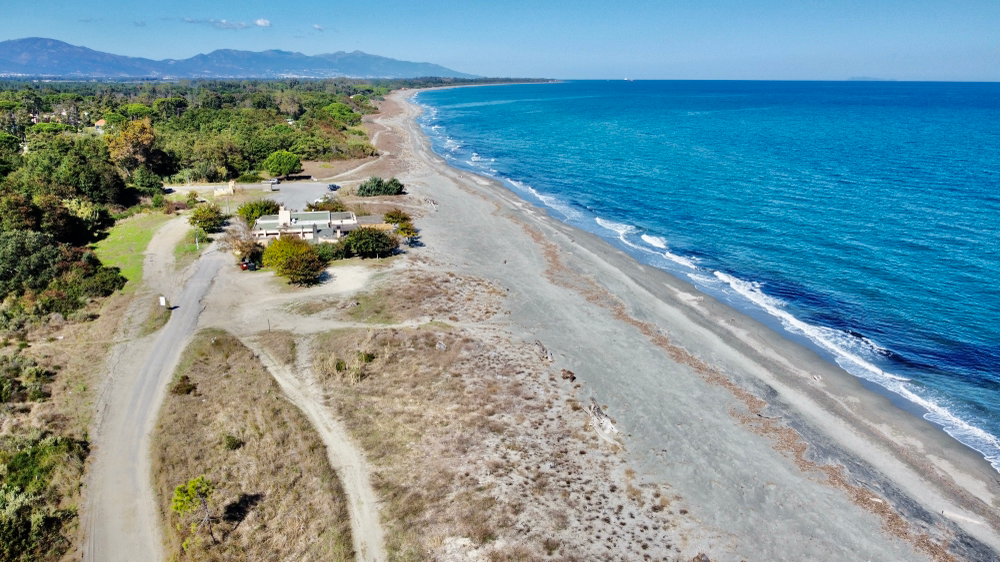 Unser Strand am Sonntag von oben