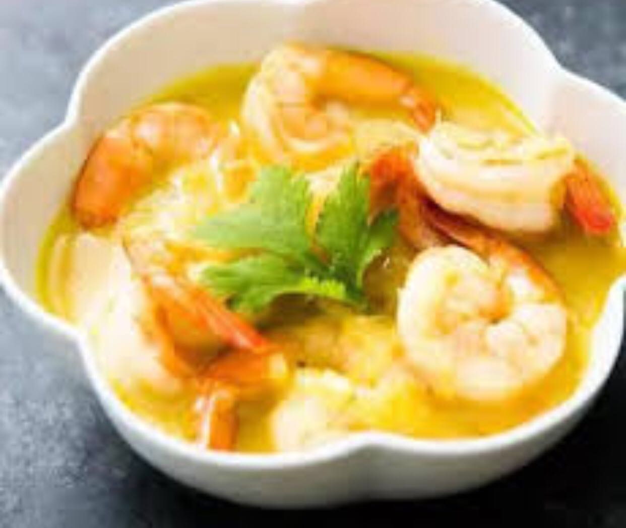 Crevetten gelbe Curry