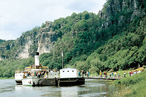 Dampfschiffe auf der Elbe