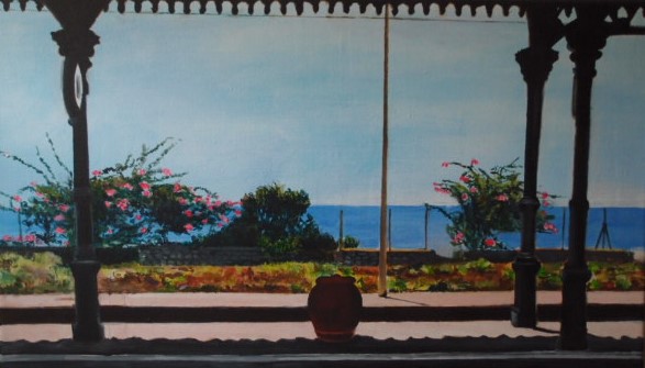 Giardini Naxos 2021, 70 x 40 cm, Acryl auf Leinwand