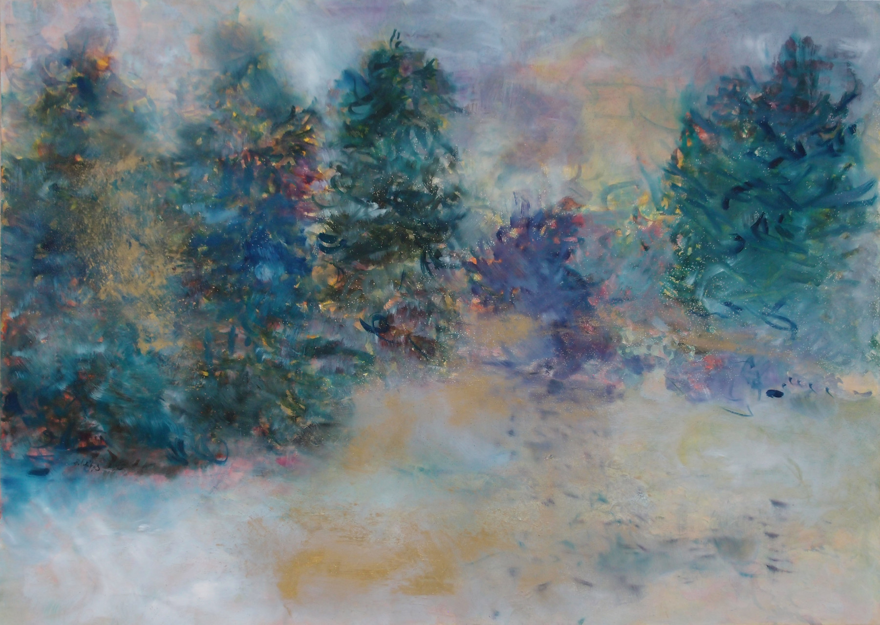 Winter 2015; Öl und Pigmente auf Kreidepaneel 70 x 50 cm