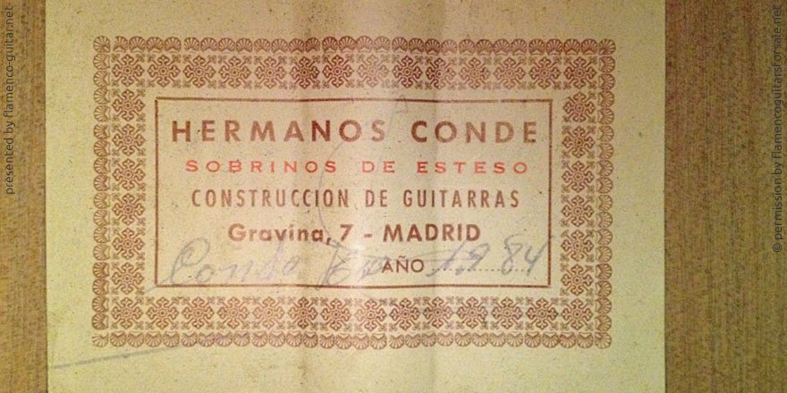 HERMANOS CONDE - SOBRINOS DE ESTESO 1984 - LABEL - ETIKETT - ETIQUETA