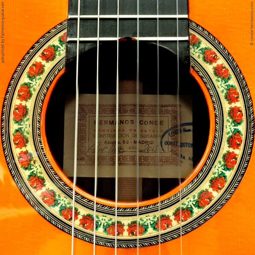 Hermanos Conde Guitar Rosettes Flamenco Guitar Net Flamenco guitar crafted by the popular conde brothers trademark (atocha, 53), founded by the great guitar master domingo esteso. hermanos conde guitar rosettes