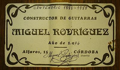 Miguel Rodriguez 1994 - Pepe Romero - Guitar 1 - Photo 5