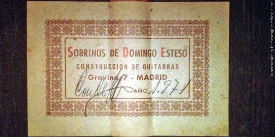 HERMANOS CONDE - SOBRINOS DE ESTESO 1971 - LABEL - ETIKETT - ETIQUETA