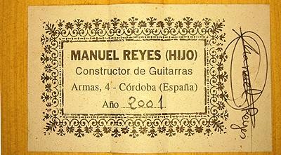 Manuel Reyes Hijo 2001 - Guitar 5 - Photo 3