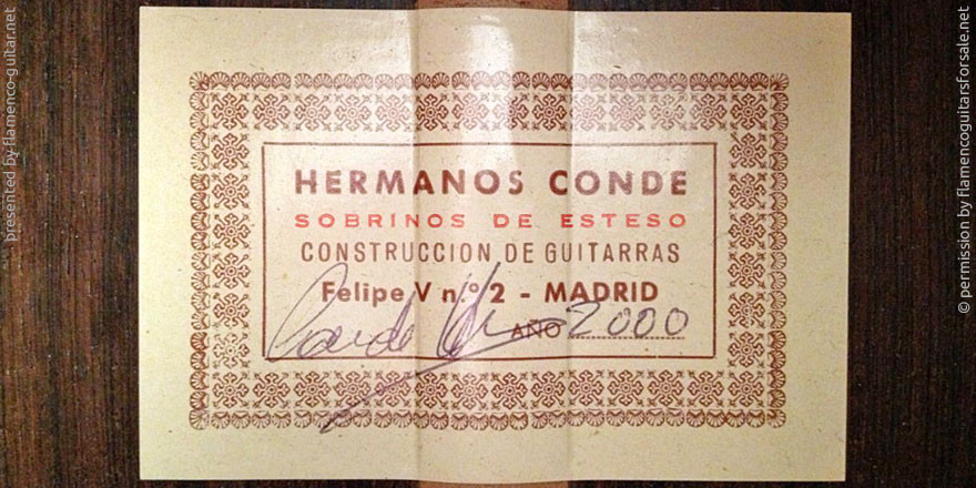 HERMANOS CONDE - SOBRINOS DE ESTESO 2000 - LABEL - ETIKETT - ETIQUETA