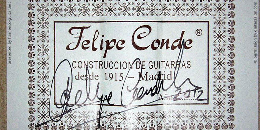 HERMANOS CONDE - FELIPE CONDE 2012 #2 - LABEL - ETIKETT - ETIQUETA