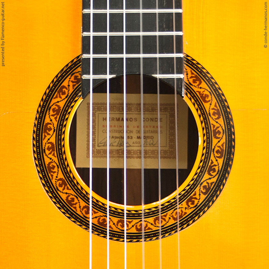 Hermanos Conde Guitar Rosettes Flamenco Guitar Net German spruce this vintage hermanos conde dates 1993, and is the top model blanca made by the gravina shop. hermanos conde guitar rosettes
